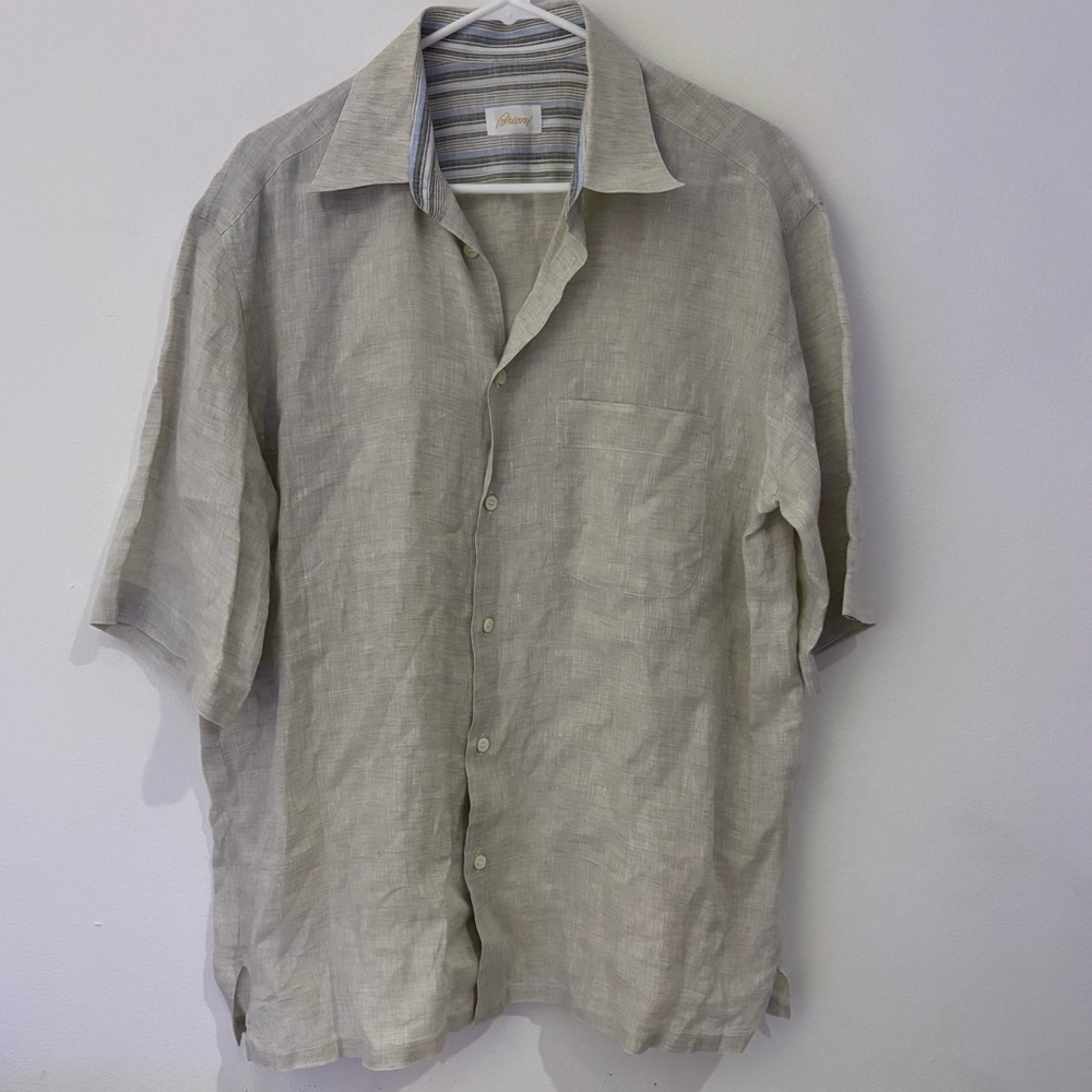 Brioni 100% Linen Men's Shirt Size Large